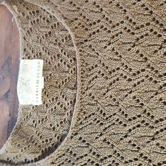 🎁Debbie Morgan - Rounded Collar Knit Sweater- Brown - sz L - Picture 3 of 10